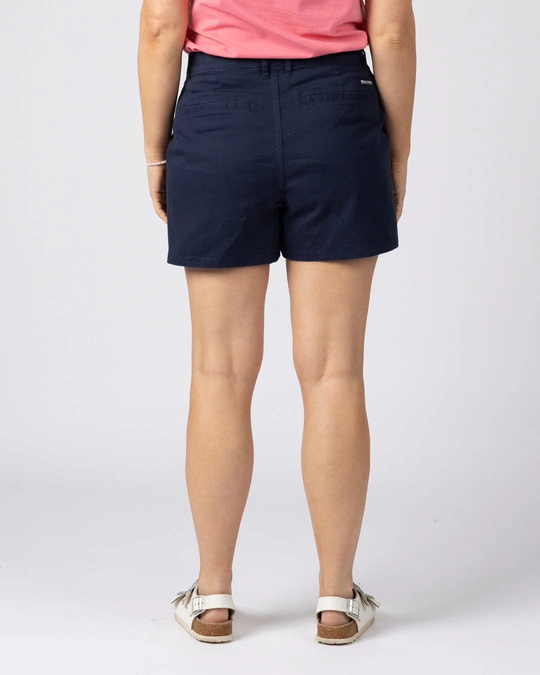 Cara Womens Mid Rise Chino Shorts in Blue - Image 4
