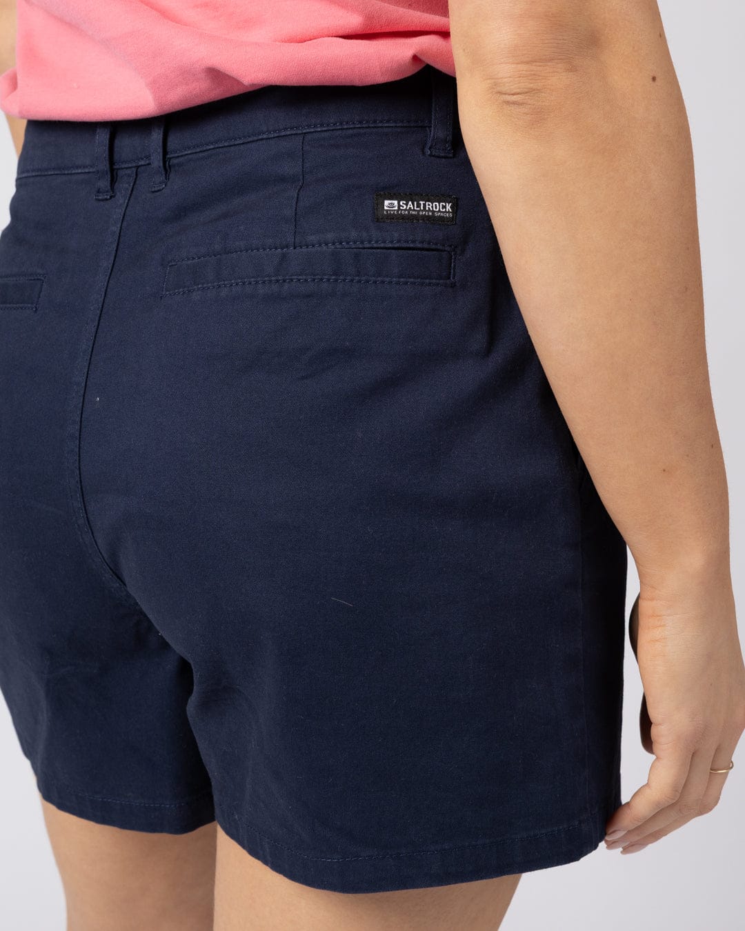 Cara Womens Mid Rise Chino Shorts in Blue - Image 5