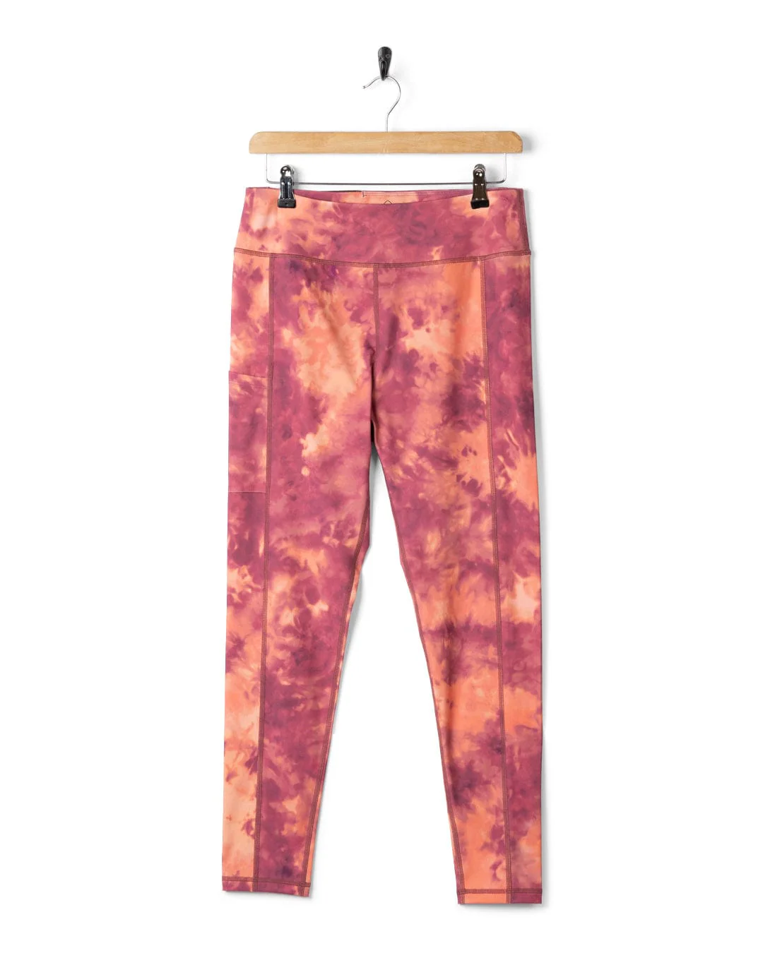 Chakra Womens Tie Dye Leggings in Dark Pink - Image 6