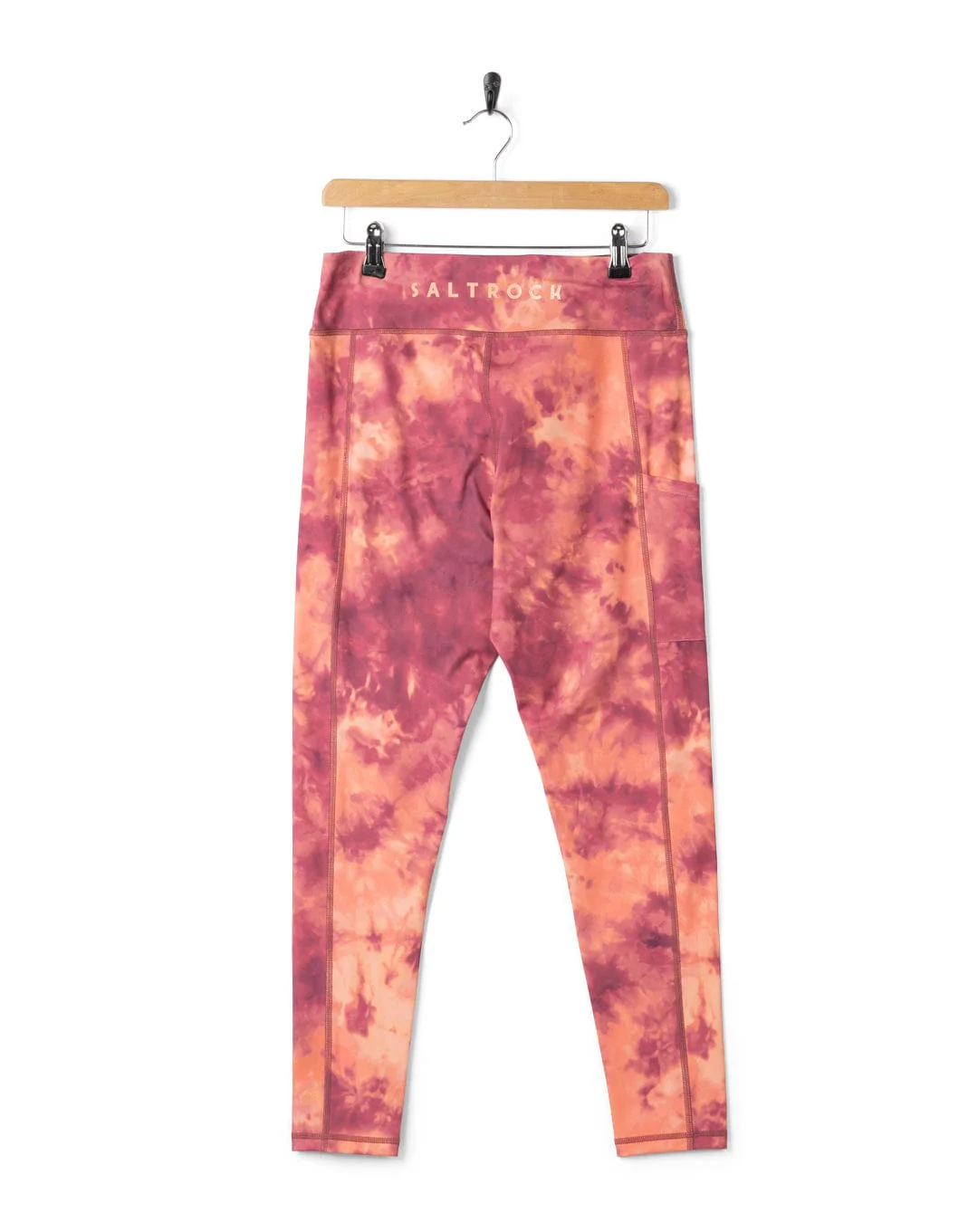 Chakra Womens Tie Dye Leggings in Dark Pink - Image 7