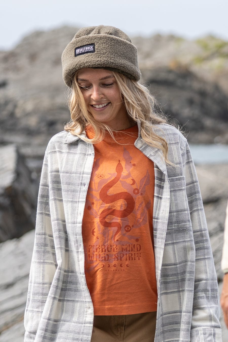 Charmer Womens Boxy Short Sleeve T-Shirt in Orange - Image 4