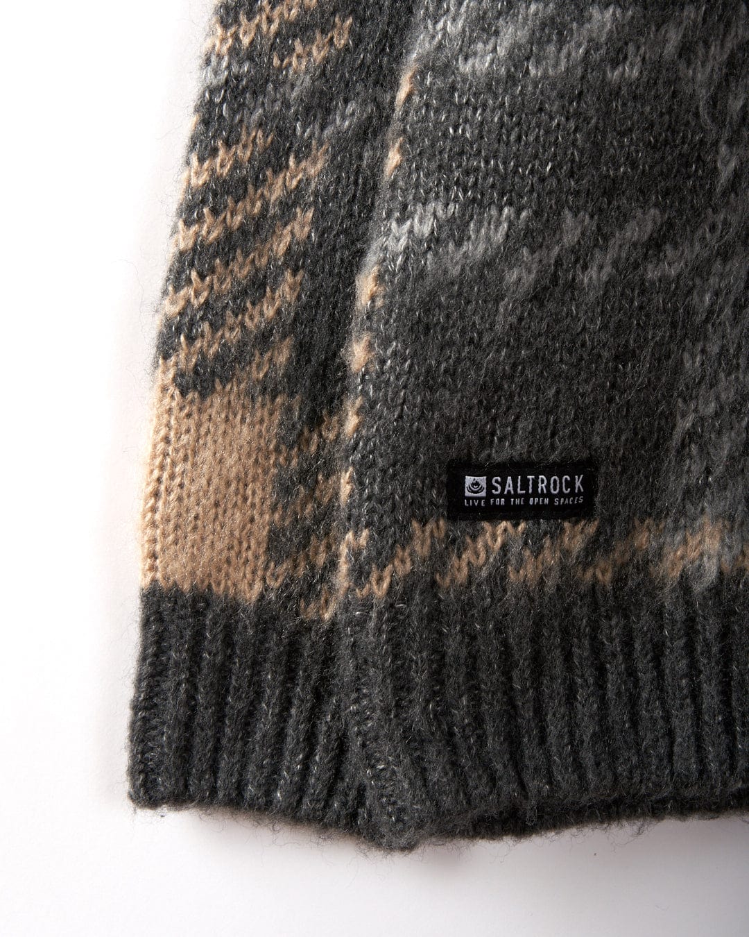 Checked Mens Oversized Check Knitted Jumper in Grey - Image 7