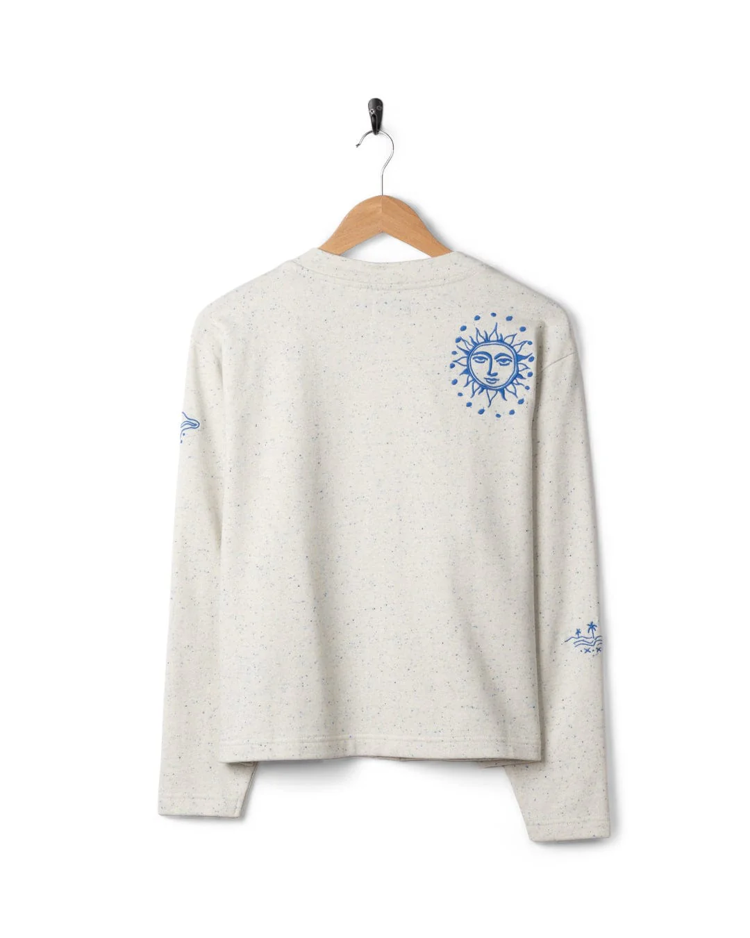Clemmie Womens Sweat Cardigan in Cream - Image 13