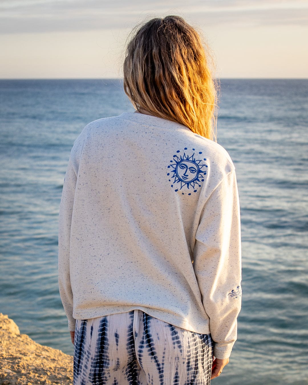 Clemmie Womens Sweat Cardigan in Cream - Image 2