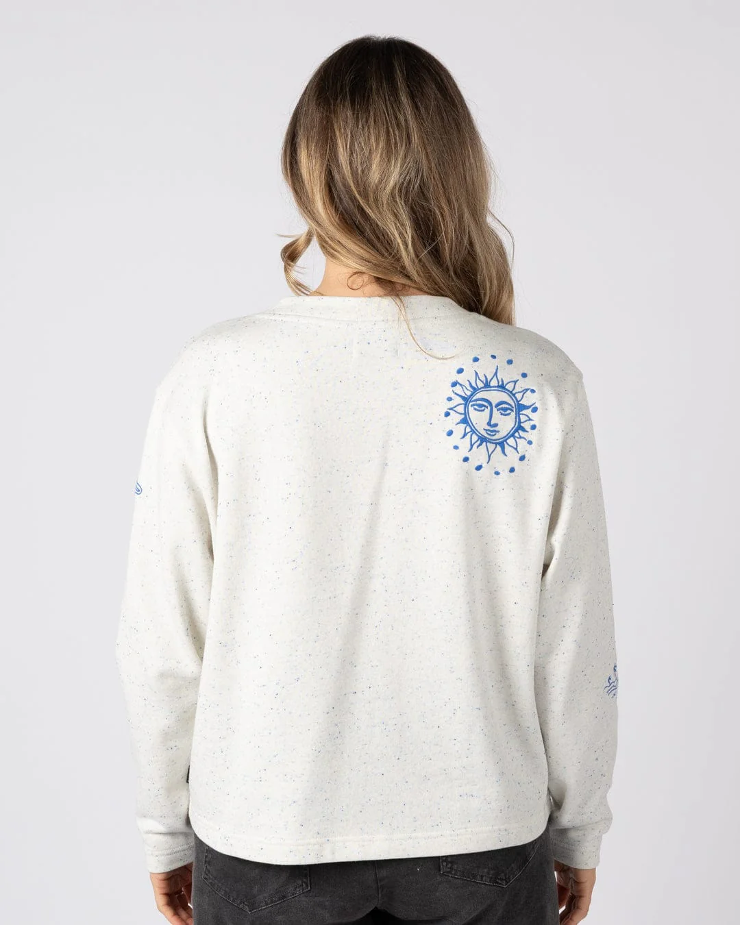 Clemmie Womens Sweat Cardigan in Cream - Image 5