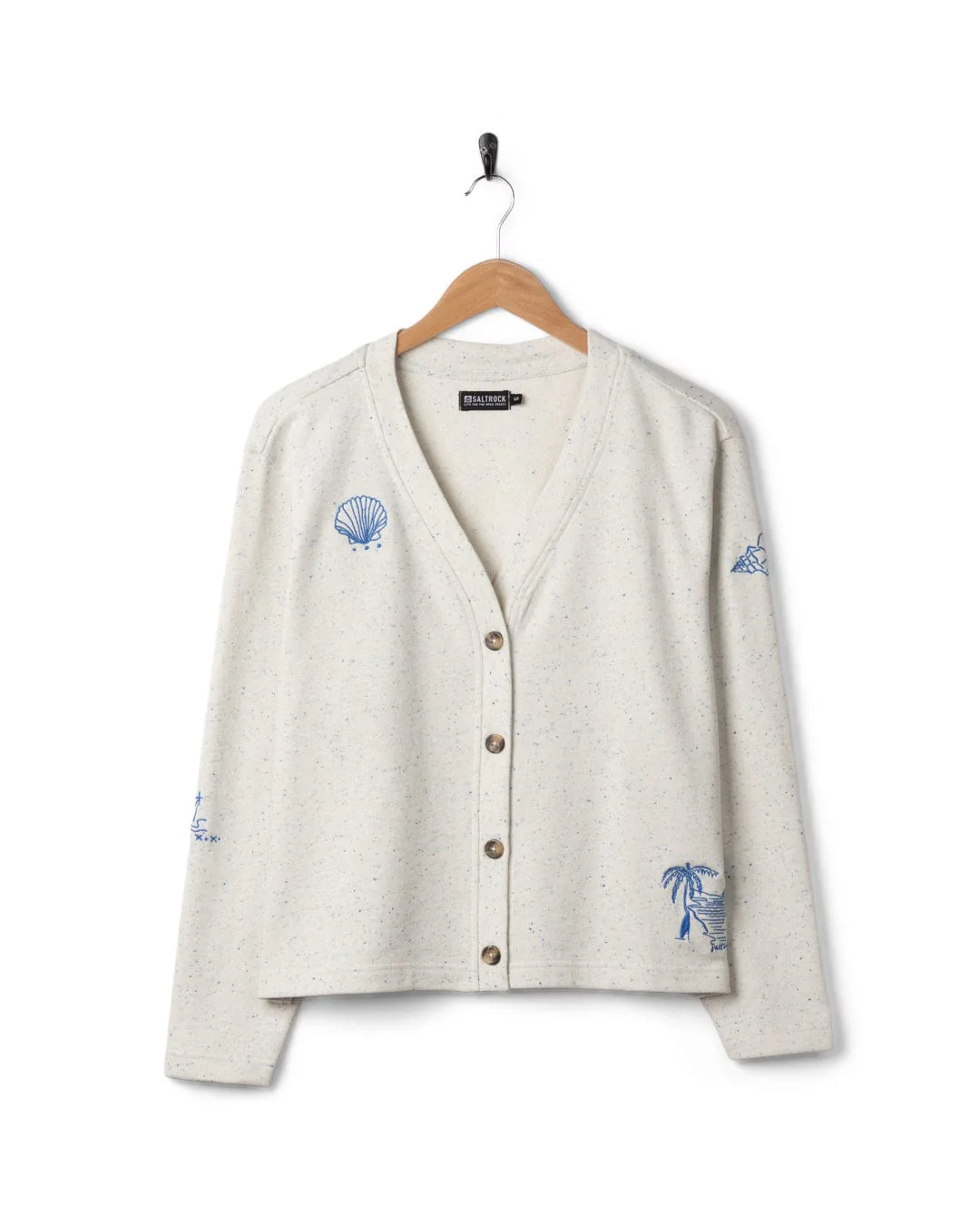Clemmie Womens Sweat Cardigan in Cream - Image 6