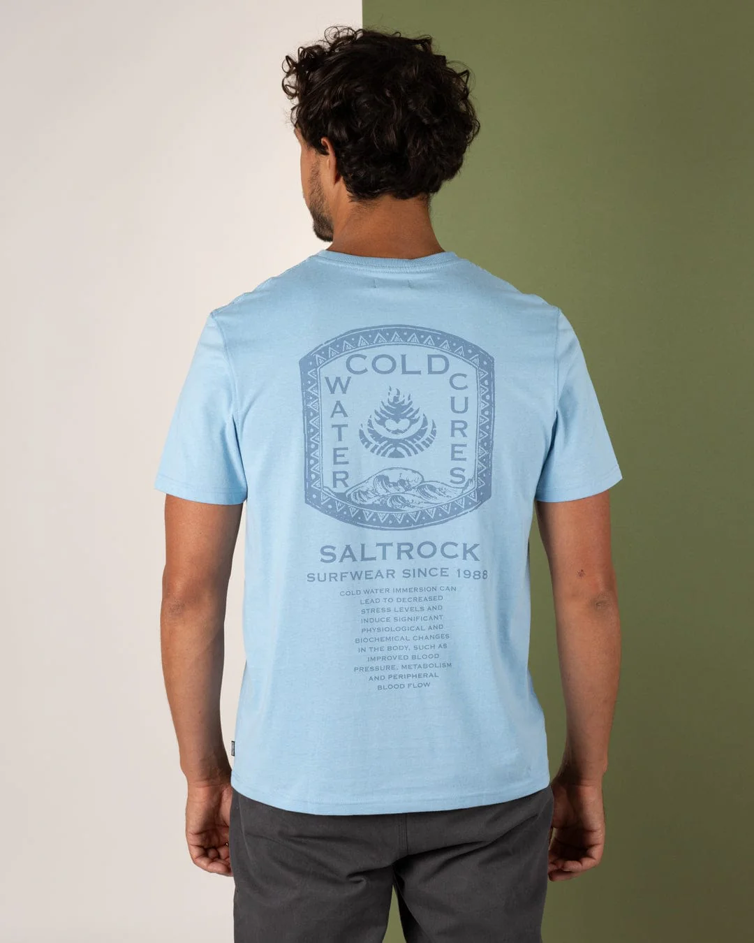 Cold Water Cures Mens Short Sleeve T-Shirt in Blue