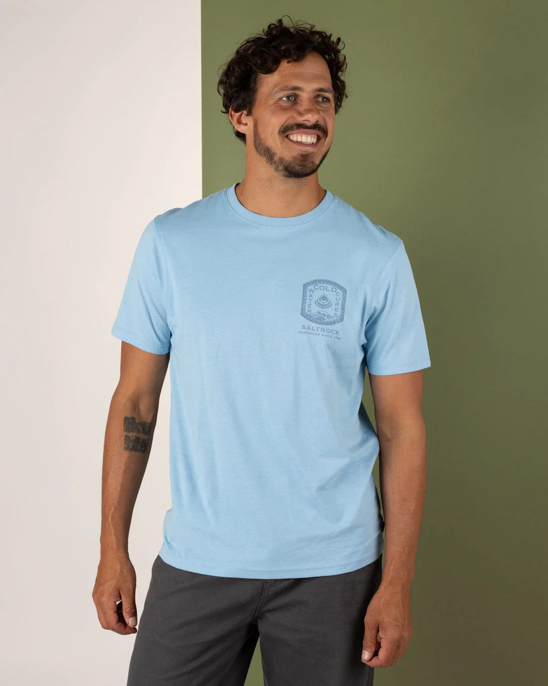 Cold Water Cures Mens Short Sleeve T-Shirt in Blue - Image 2