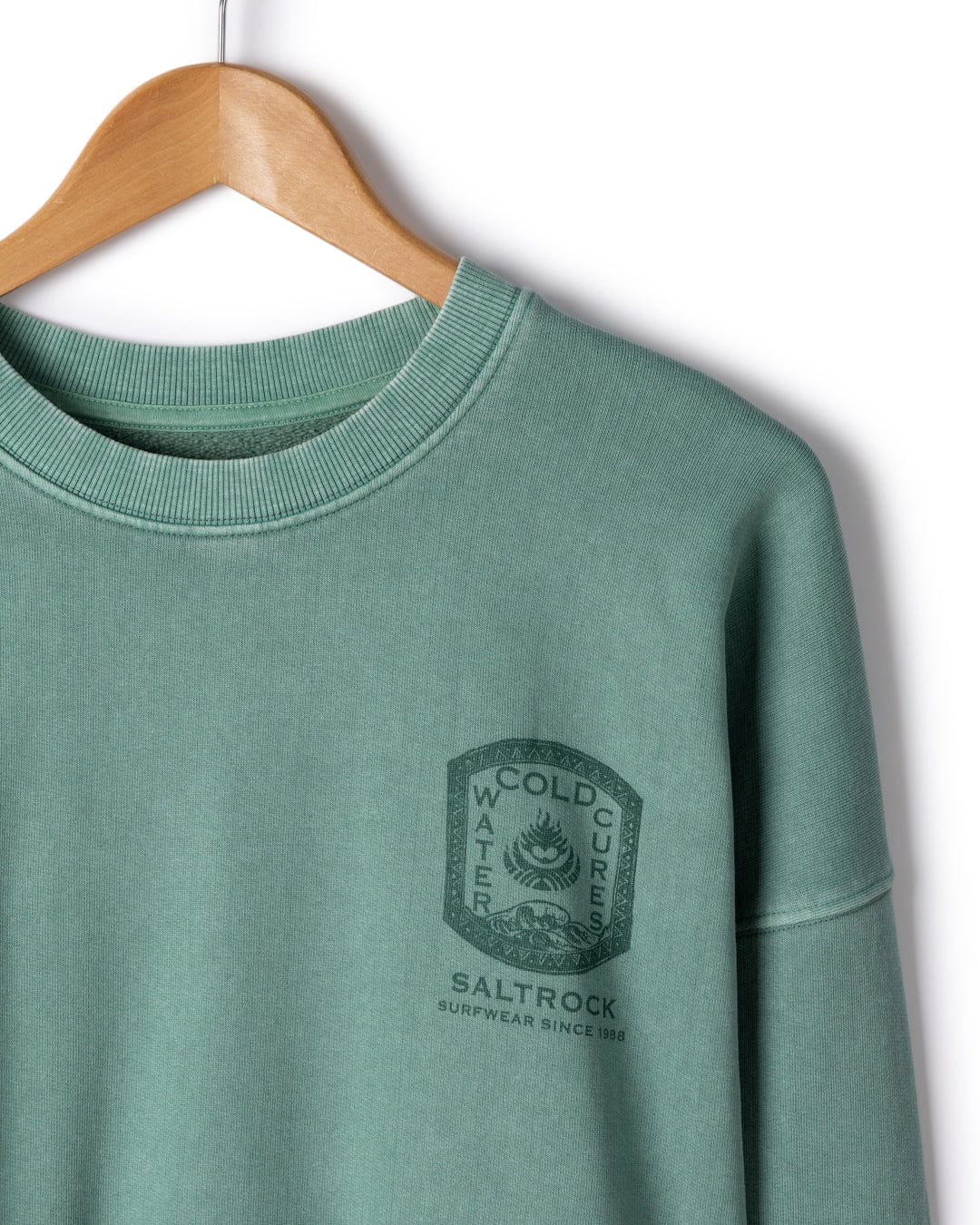 Cold Water Cures Mens Oversized Sweatshirt in Green - Image 6