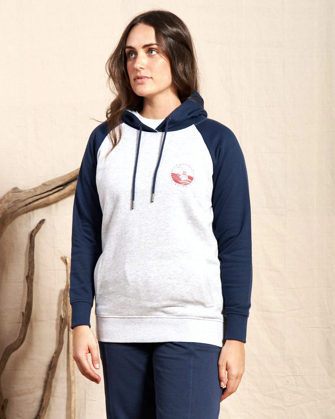 Coldwater Club Womens Raglan Pop Hoodie in Grey - Image 8