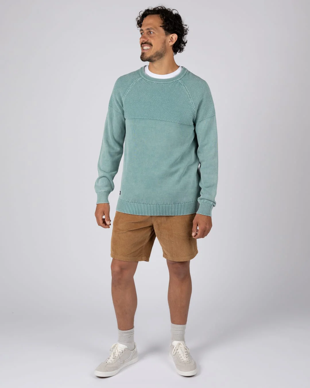 Coombe Mens Knitted Jumper in Blue - Image 2