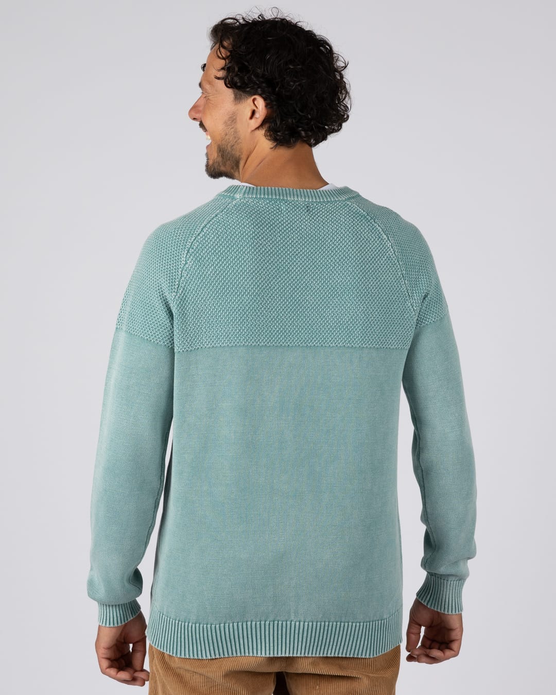 Coombe Mens Knitted Jumper in Blue - Image 4