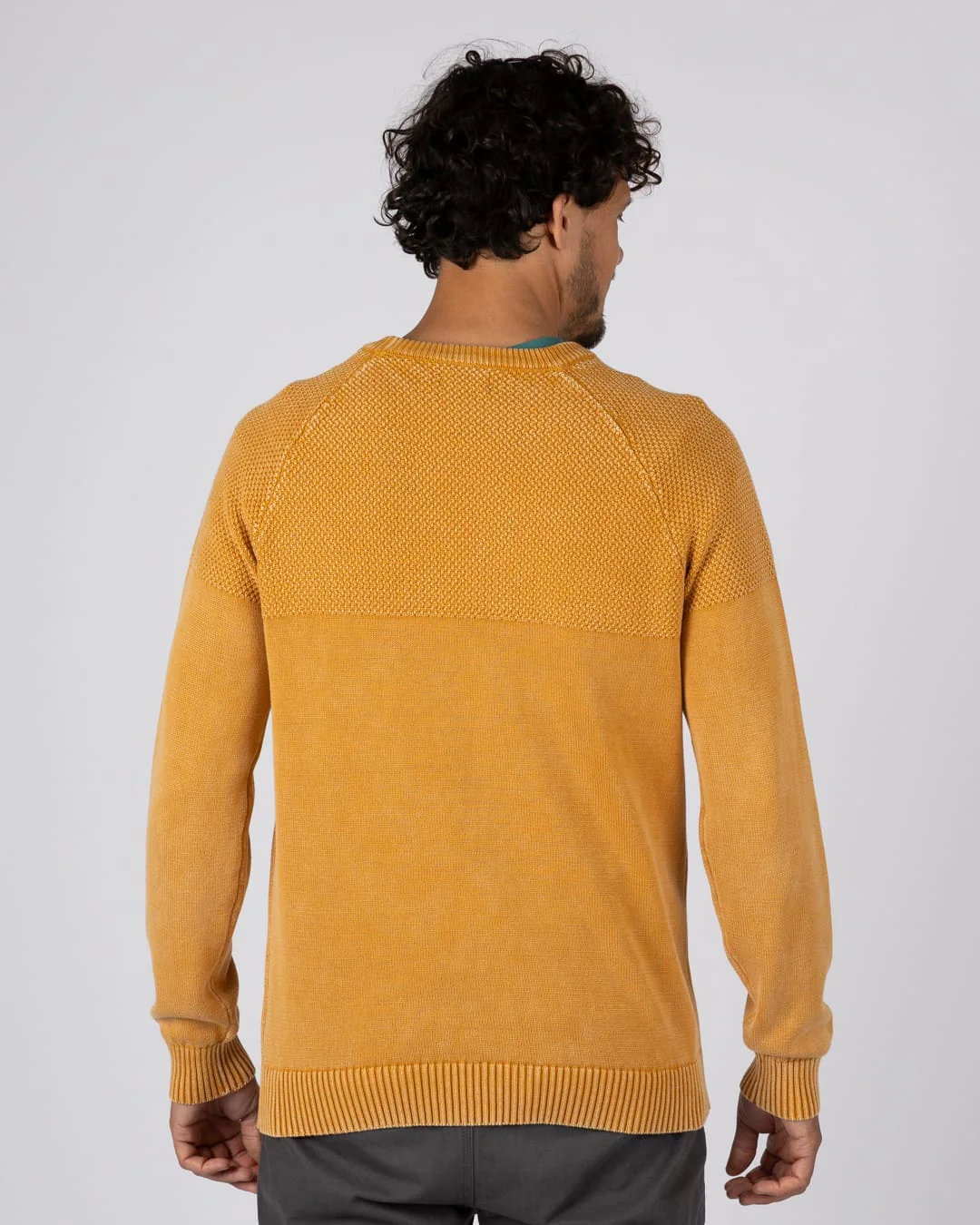 Coombe Mens Knitted Jumper in Yellow - Image 6