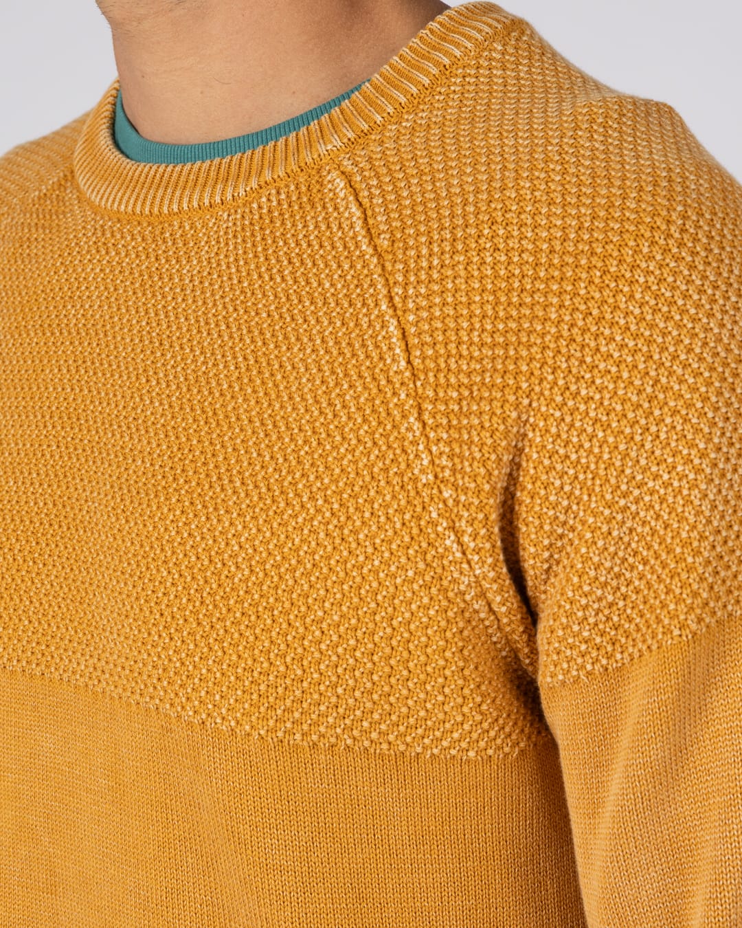 Coombe Mens Knitted Jumper in Yellow - Image 8