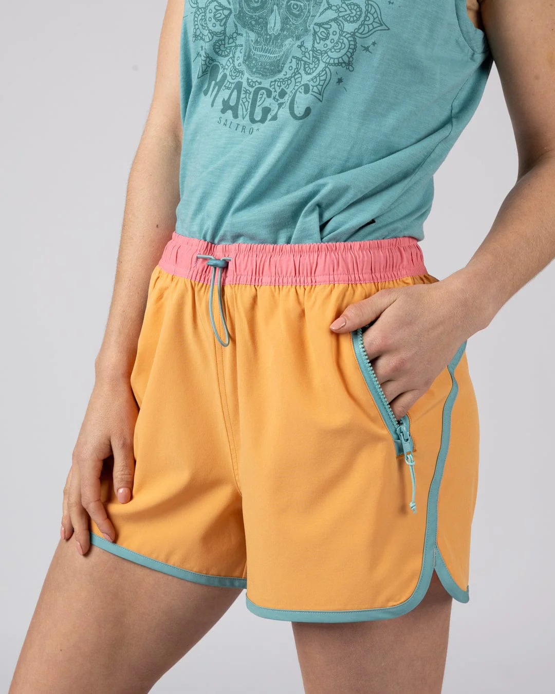 Copper Block Womens Walkshort in Light Orange - Image 2