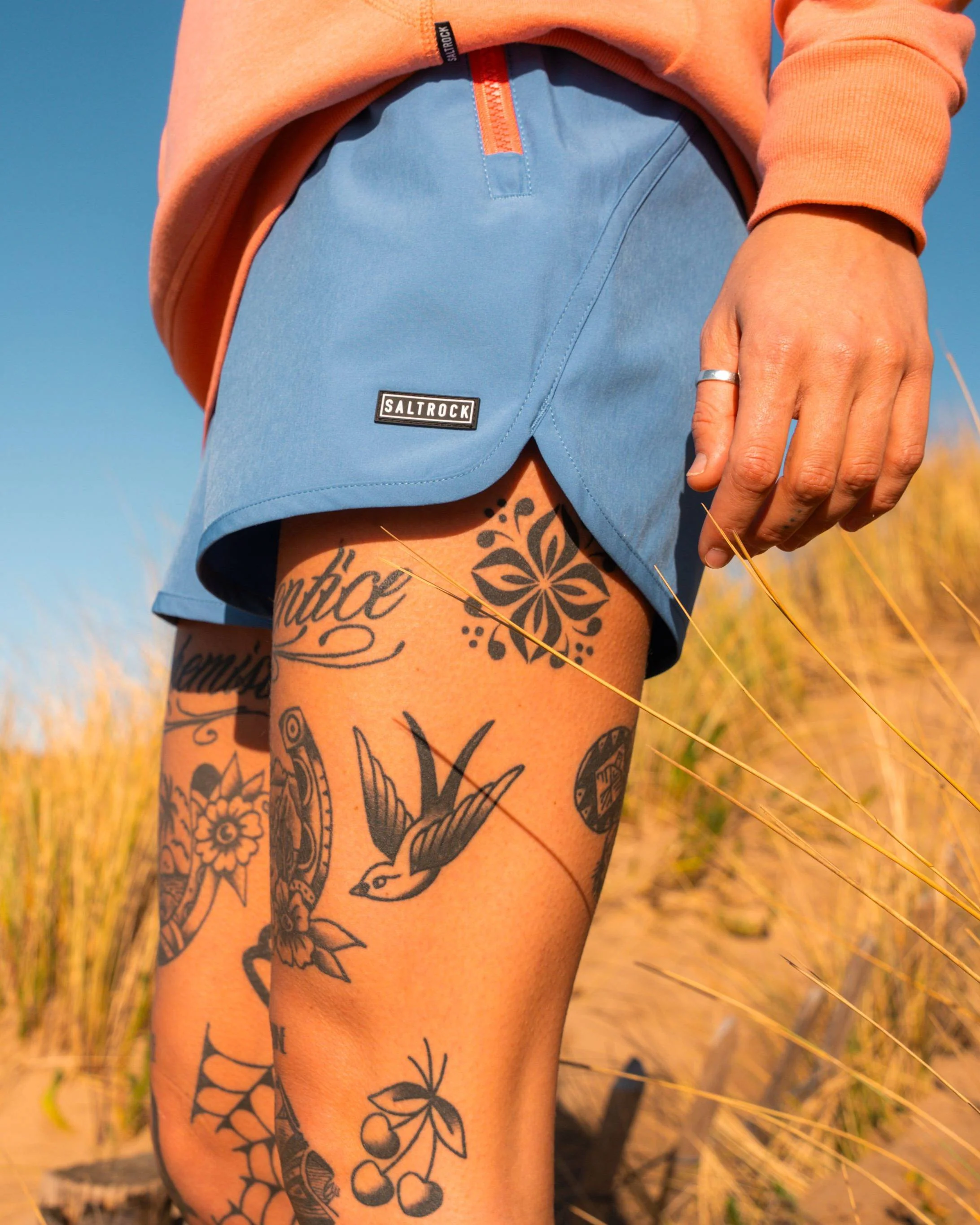 Copper Womens Hybrid Short in Blue - Image 2