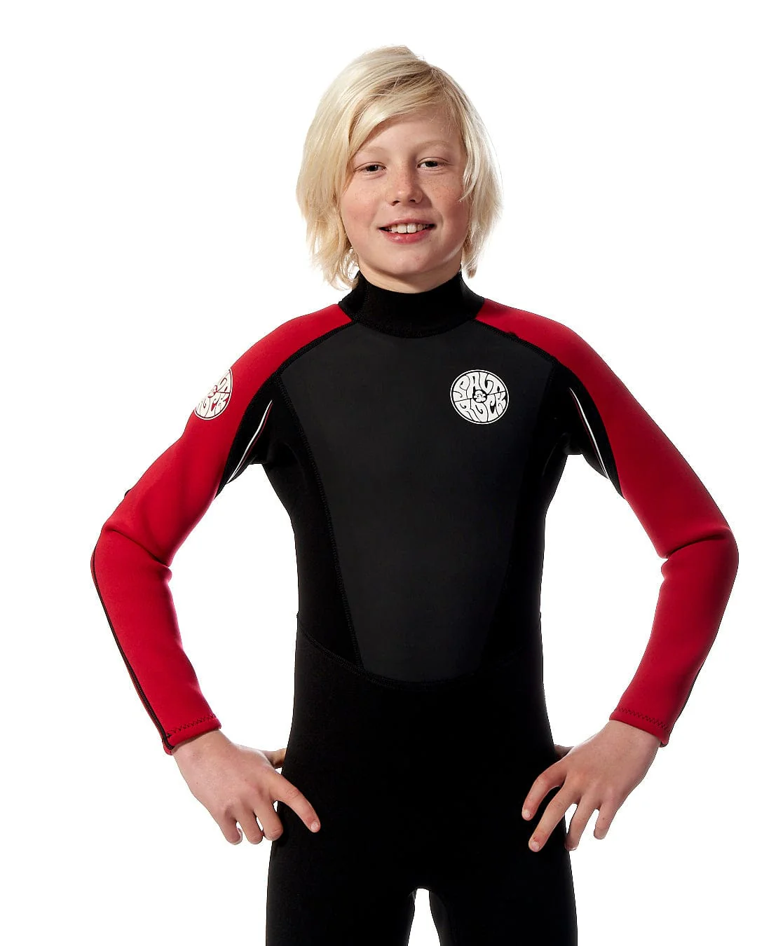 Core Kids 3/2 Full Wetsuit in Black/Red - Image 4