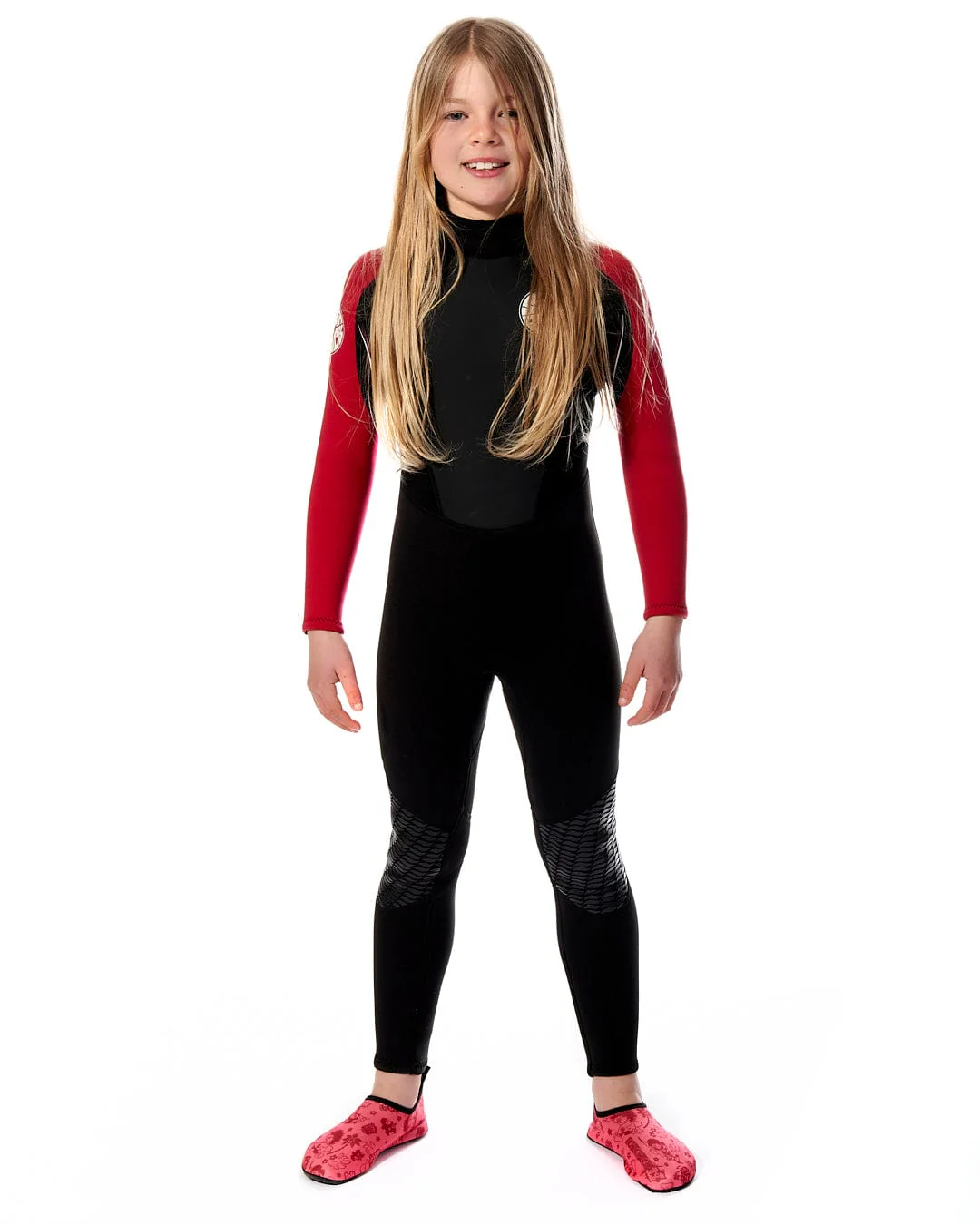 Core Kids 3/2 Full Wetsuit in Black/Red - Image 6