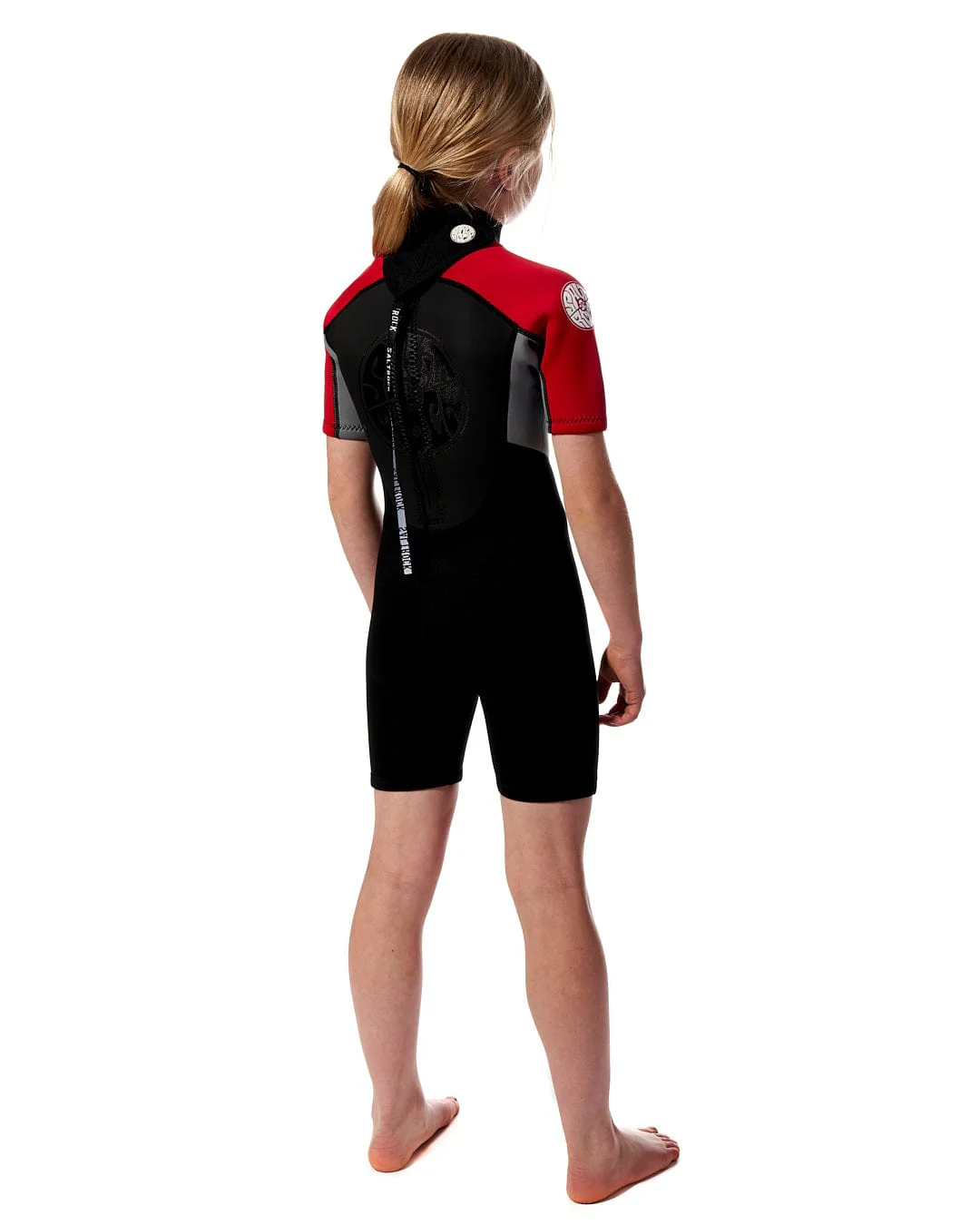 Core Boys 3/2 Shortie Wetsuit in Black/Red - Image 14