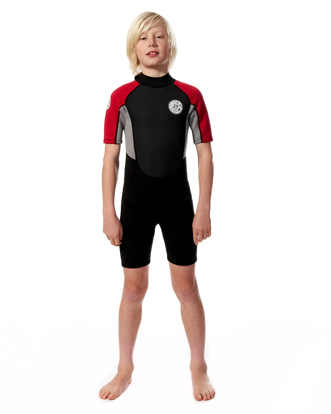 Core Boys 3/2 Shortie Wetsuit in Black/Red - Image 4