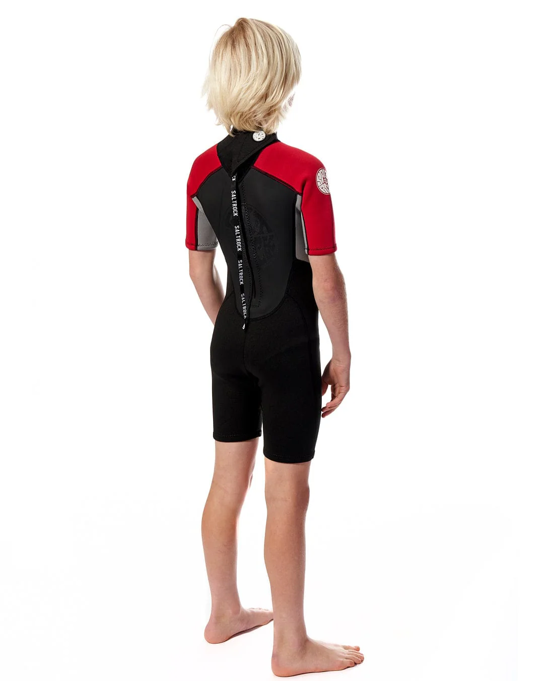 Core Boys 3/2 Shortie Wetsuit in Black/Red - Image 6