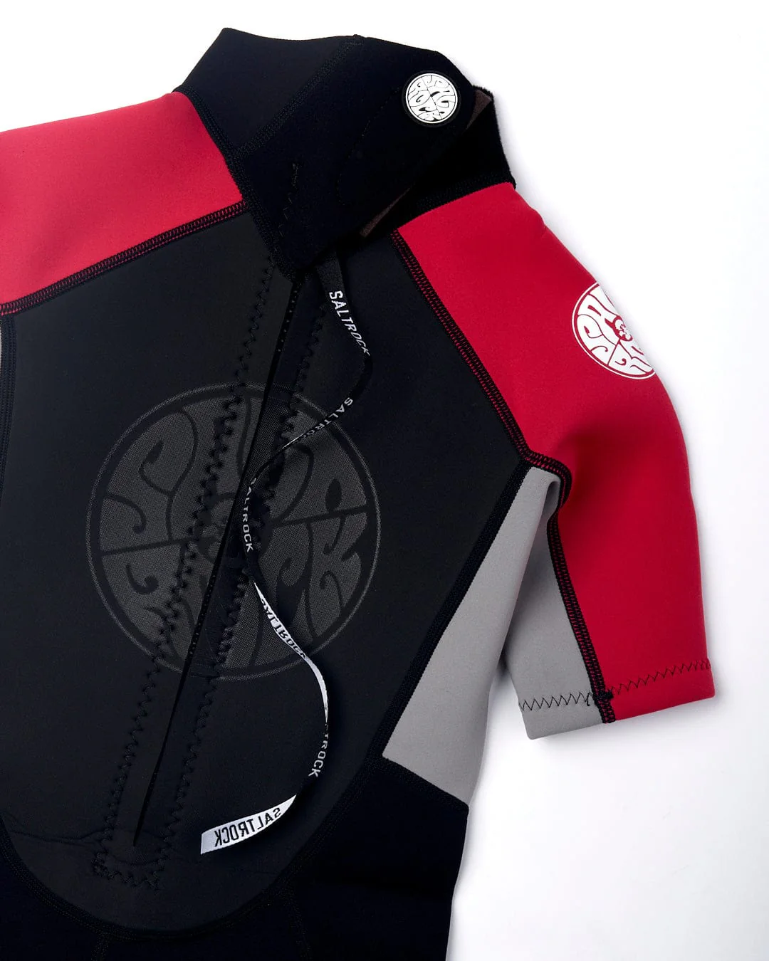 Core Boys 3/2 Shortie Wetsuit in Black/Red - Image 9