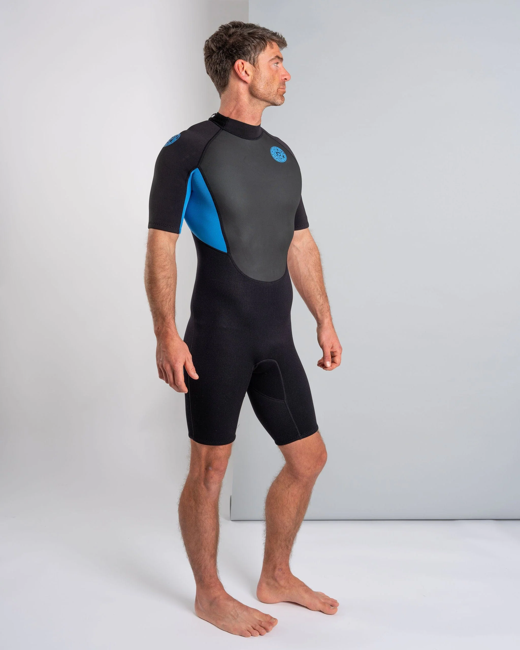 Core Mens 3/2 Shortie Wetsuit in Black/Blue - Image 8