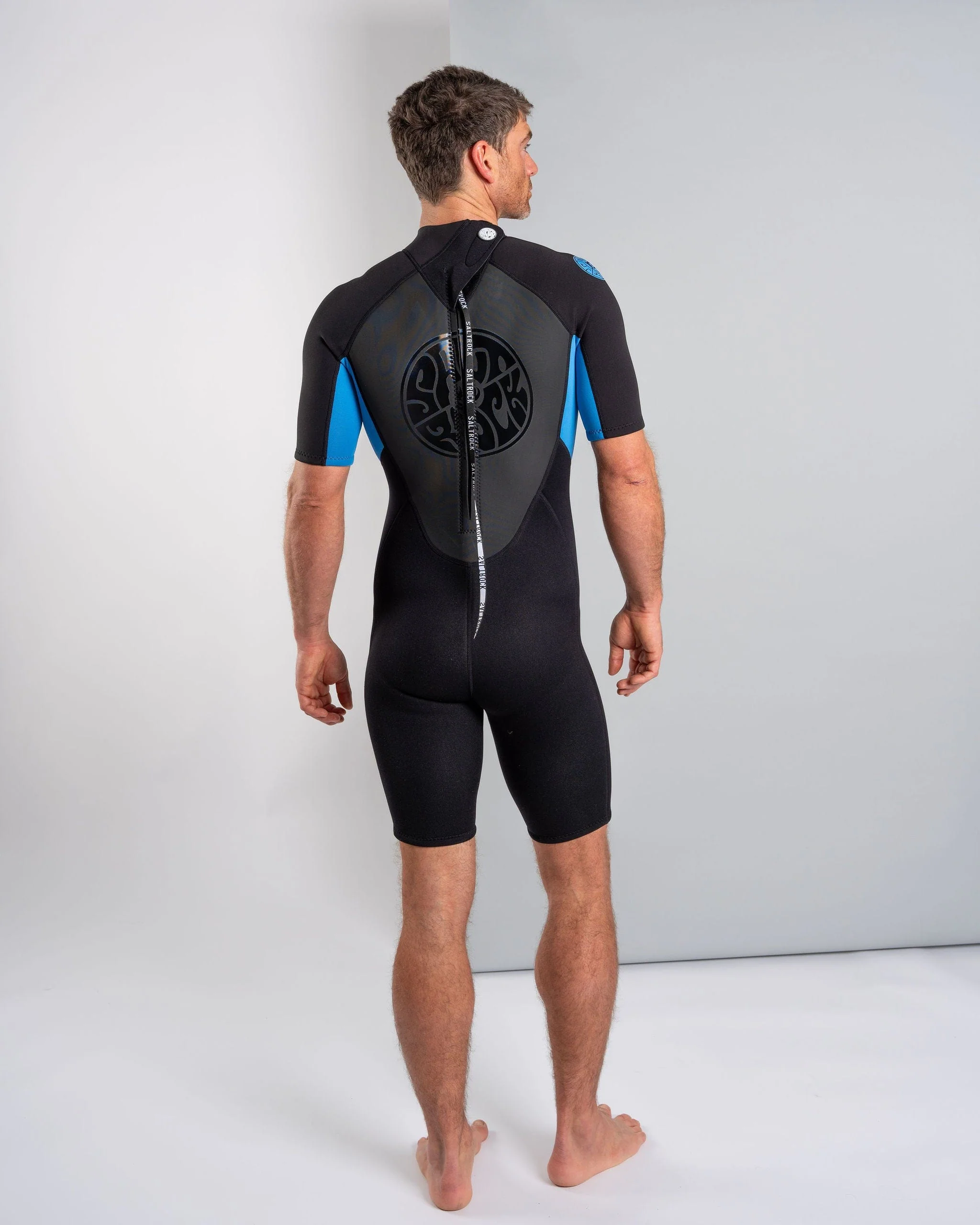Core Mens 3/2 Shortie Wetsuit in Black/Blue - Image 9