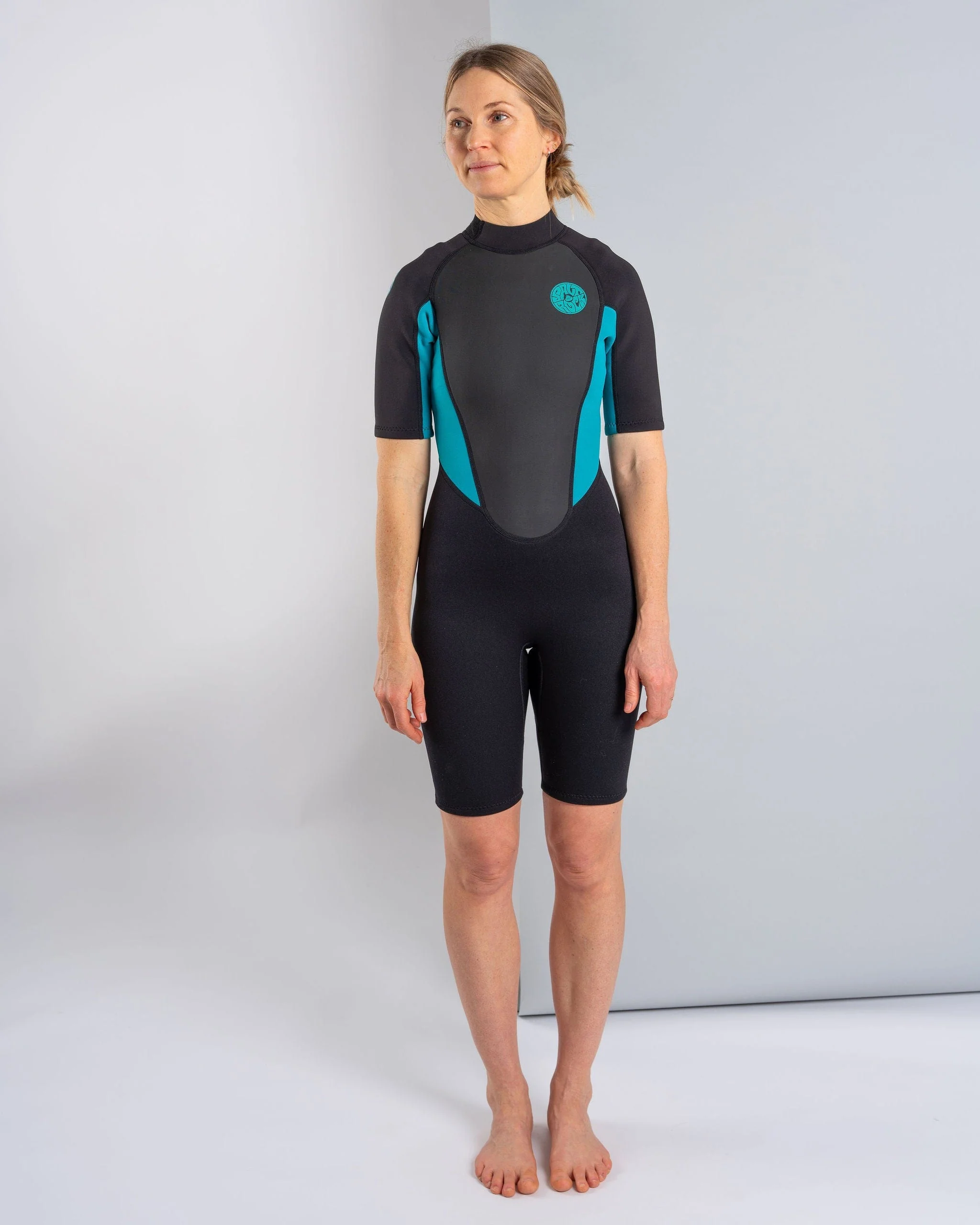 Core Womens 3/2 Shortie Wetsuit in Black/Turquoise - Image 13