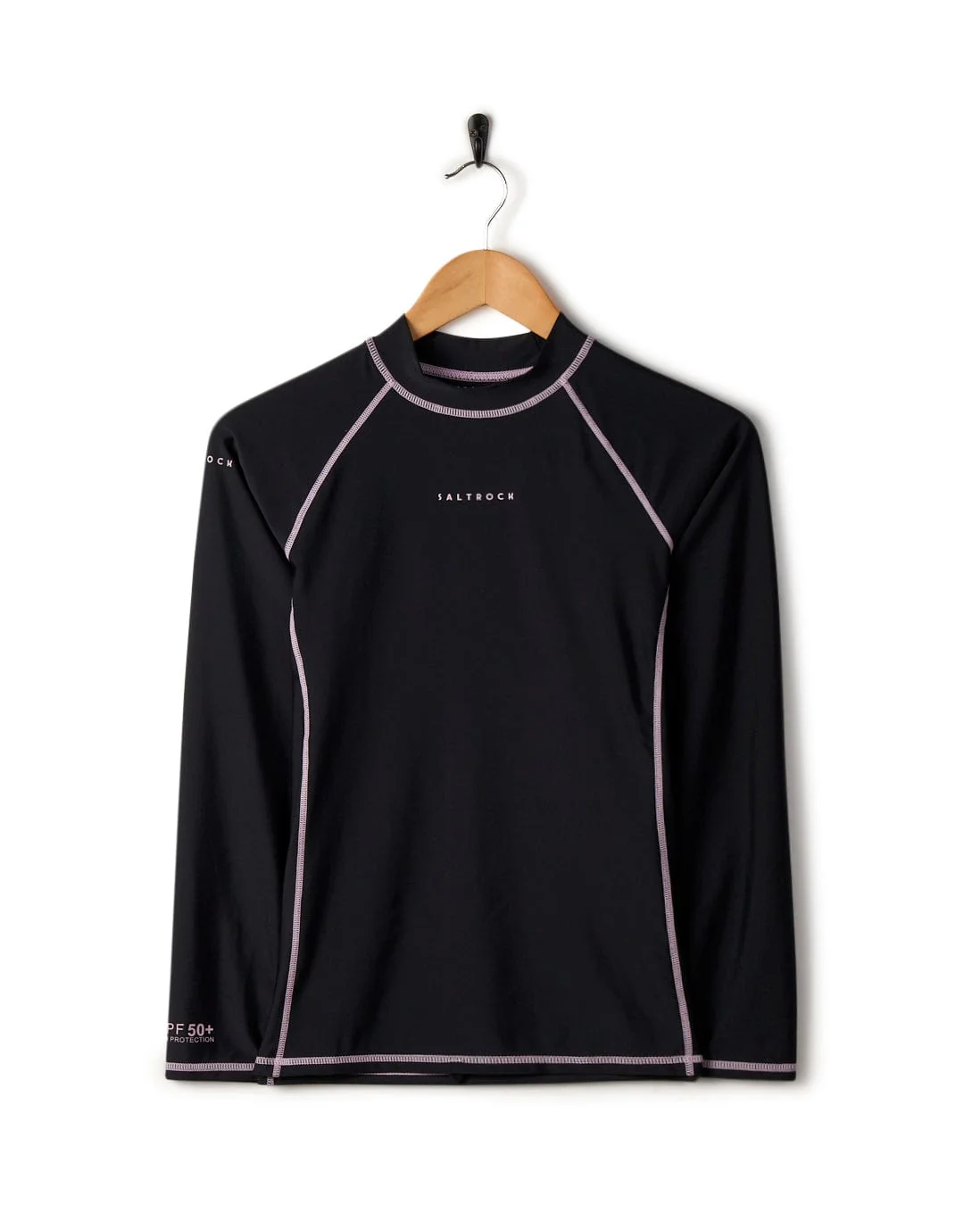 Core Recycled Womens Long Sleeve Rashvest in Black - Image 8