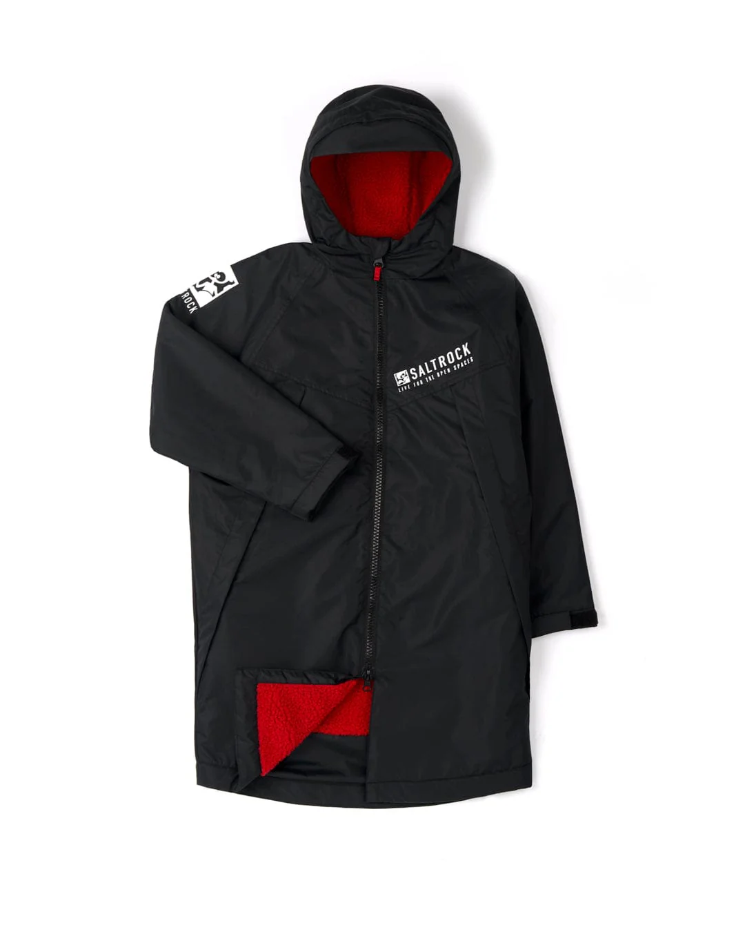 Recycled Kids Changing Robe Black/Red - Image 5