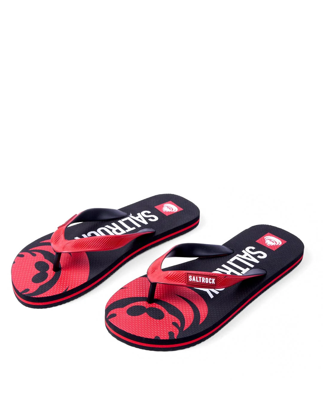 Corp Flame Mens Flip Flops in Black/Red - Image 4