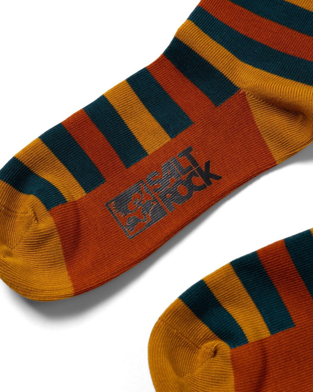 Creek Kids Socks in Teal/Yellow Stripe - Image 3