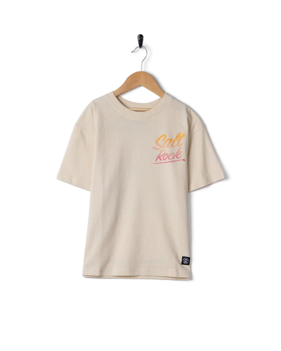 Creep Club Gradient Kids Oversized Short Sleeve T-Shirt in Cream - Image 2