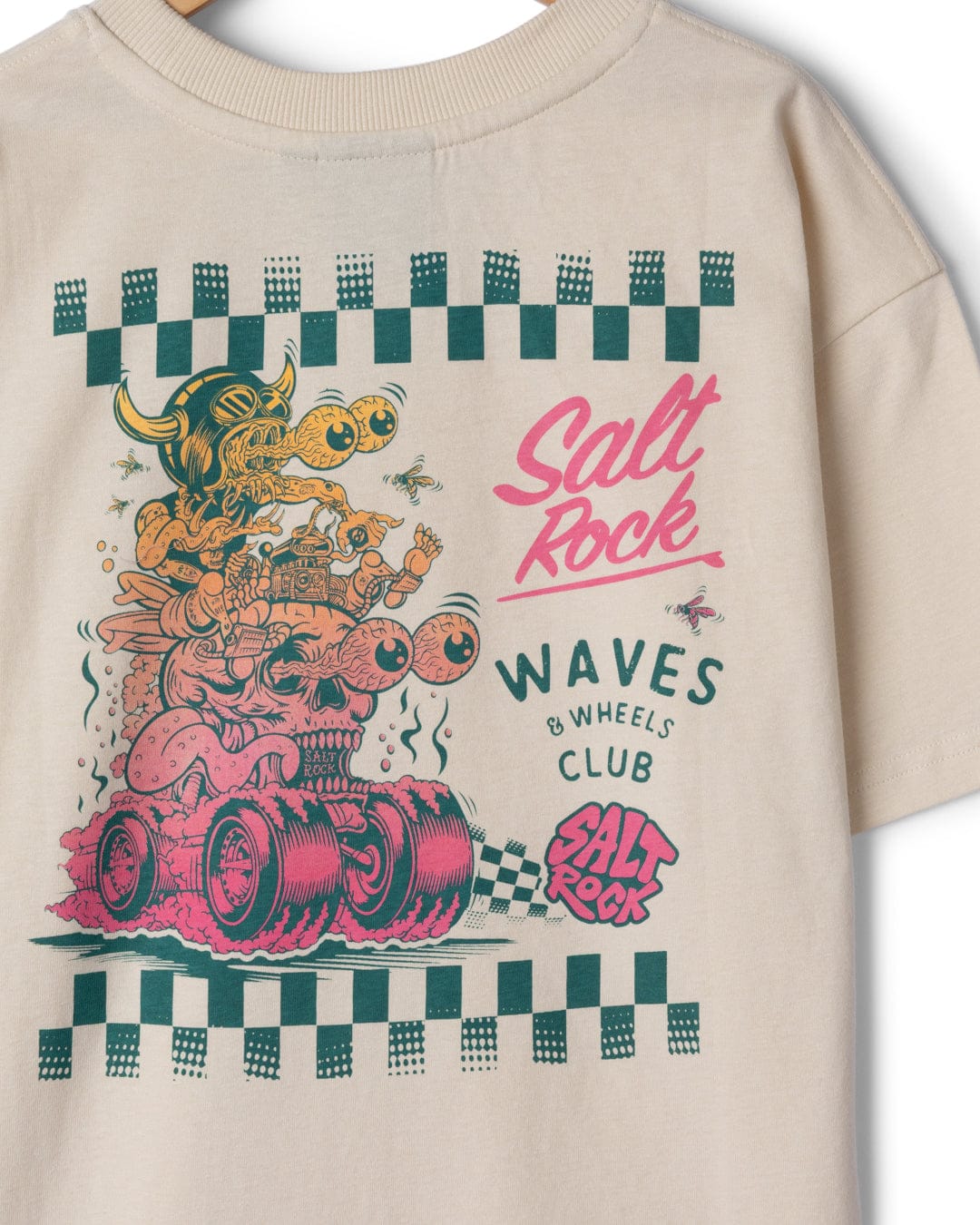 Creep Club Gradient Kids Oversized Short Sleeve T-Shirt in Cream - Image 3