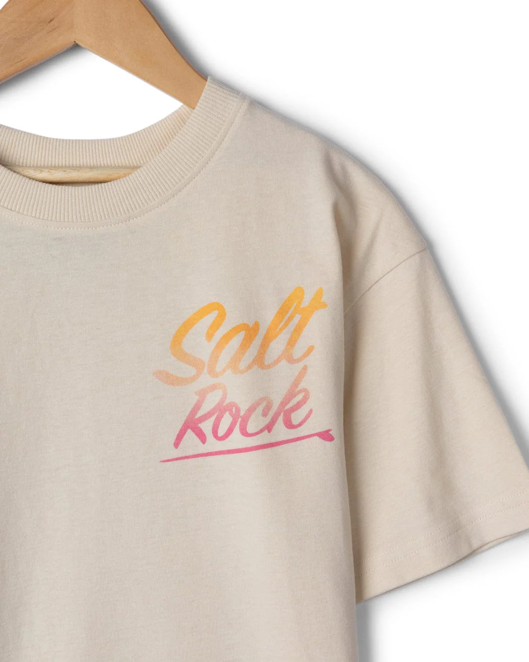 Creep Club Gradient Kids Oversized Short Sleeve T-Shirt in Cream - Image 4