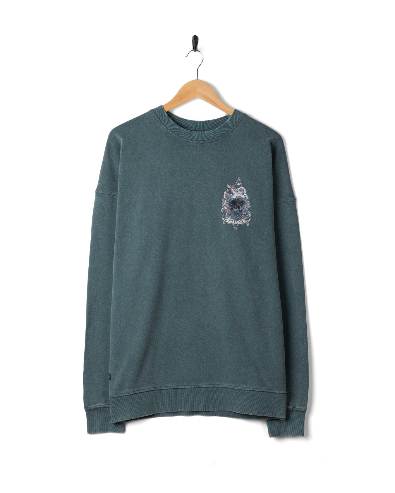 Dark Water Mens Oversized Sweatshirt Top in Blue - Image 7