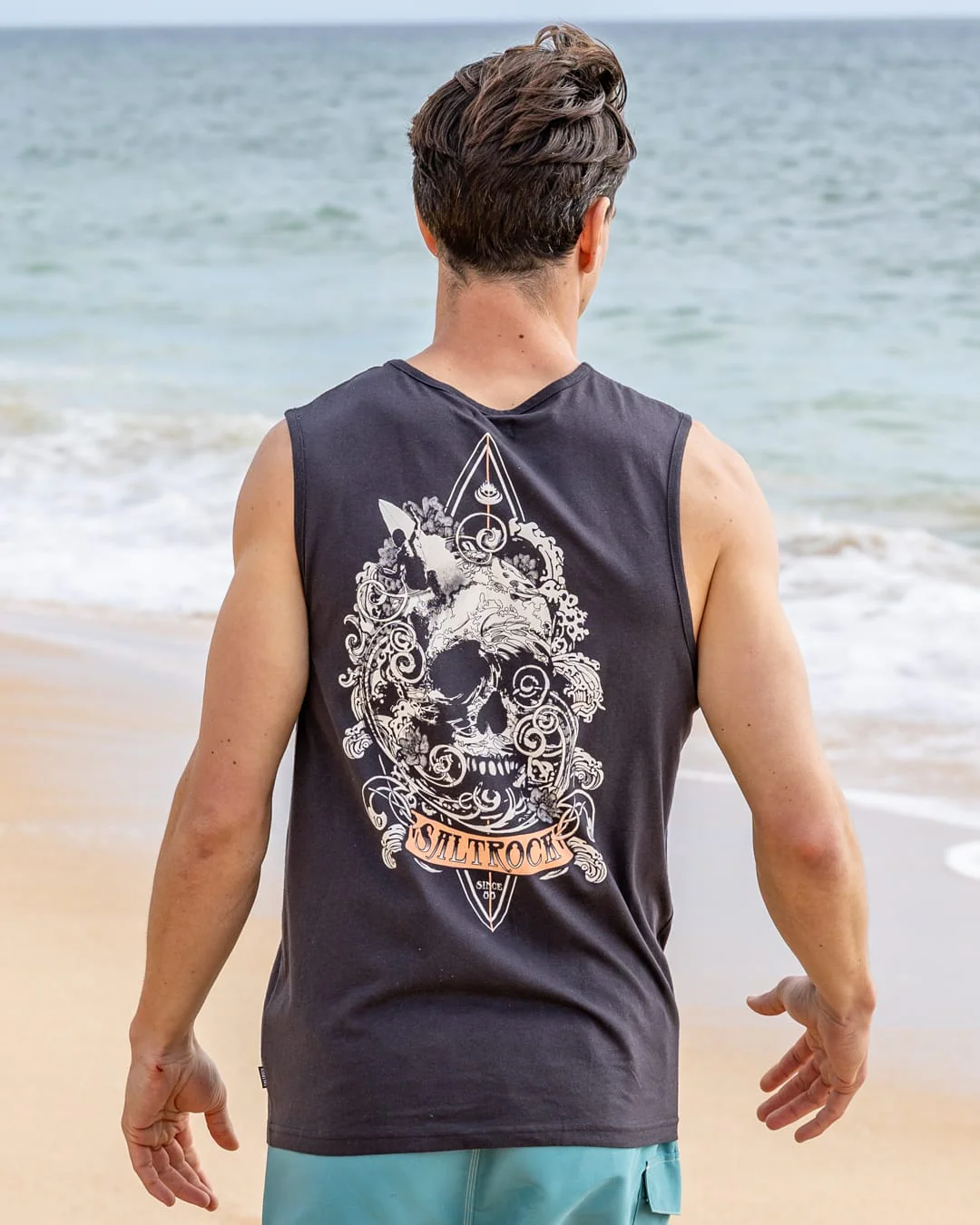 Dark Water Mens Vest in Dark Grey