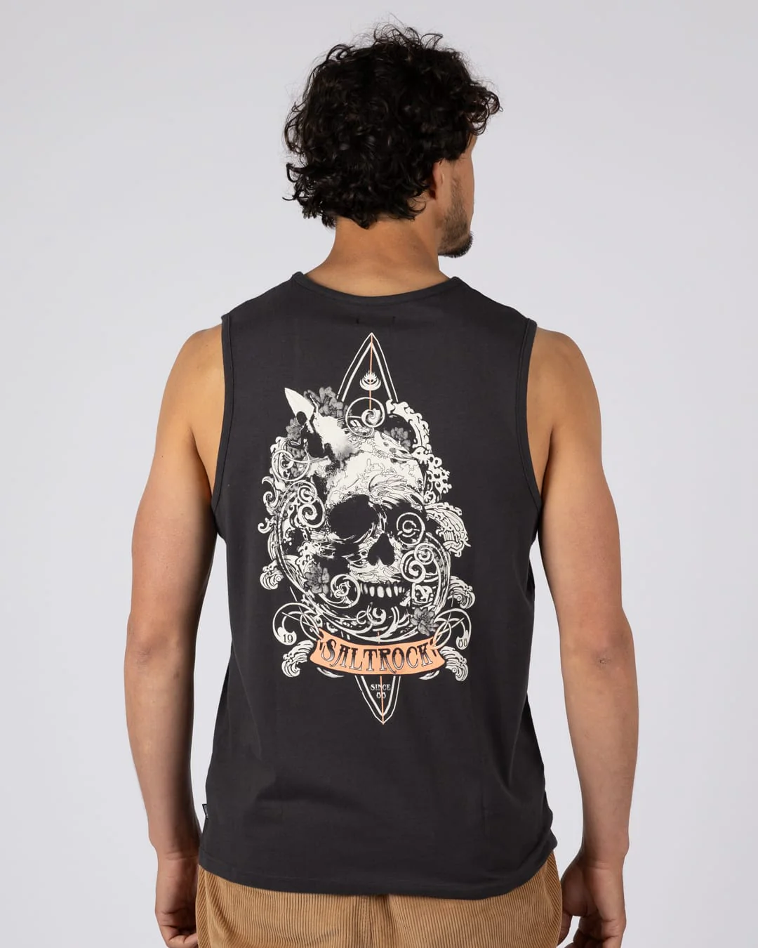 Dark Water Mens Vest in Dark Grey - Image 3