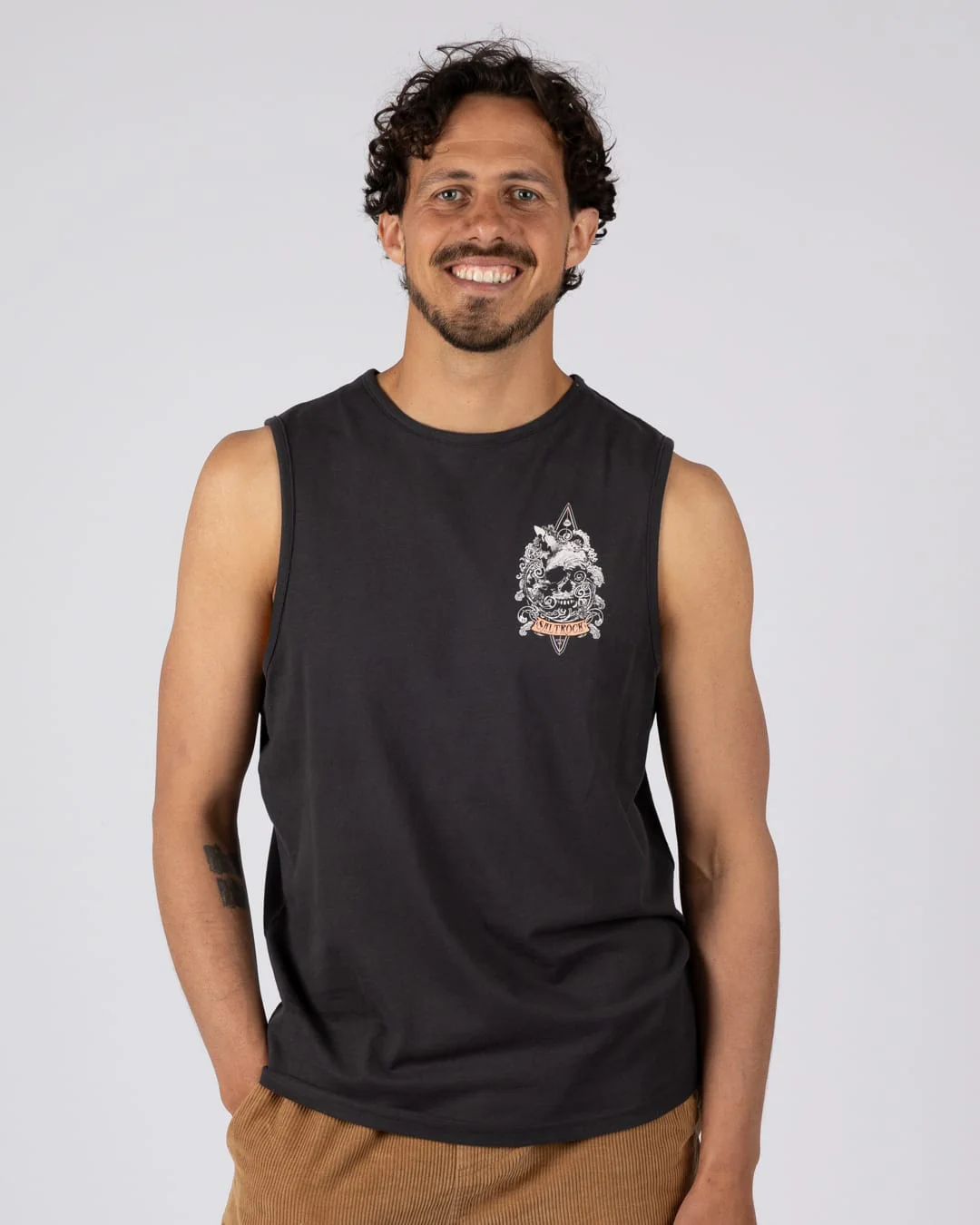 Dark Water Mens Vest in Dark Grey - Image 4