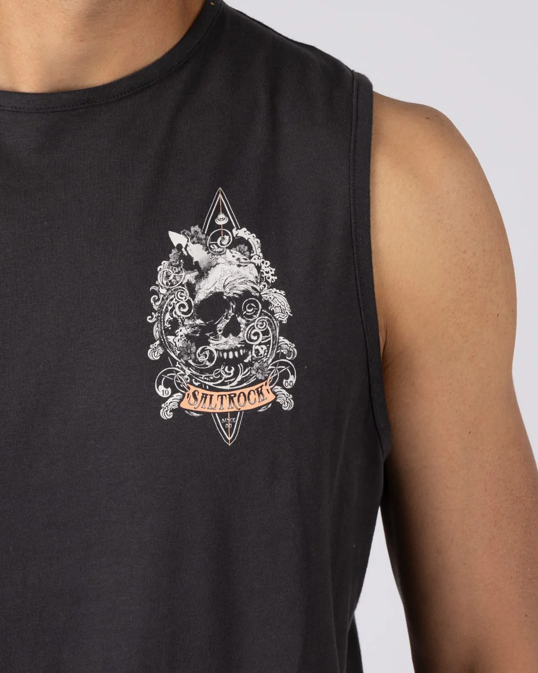 Dark Water Mens Vest in Dark Grey - Image 5
