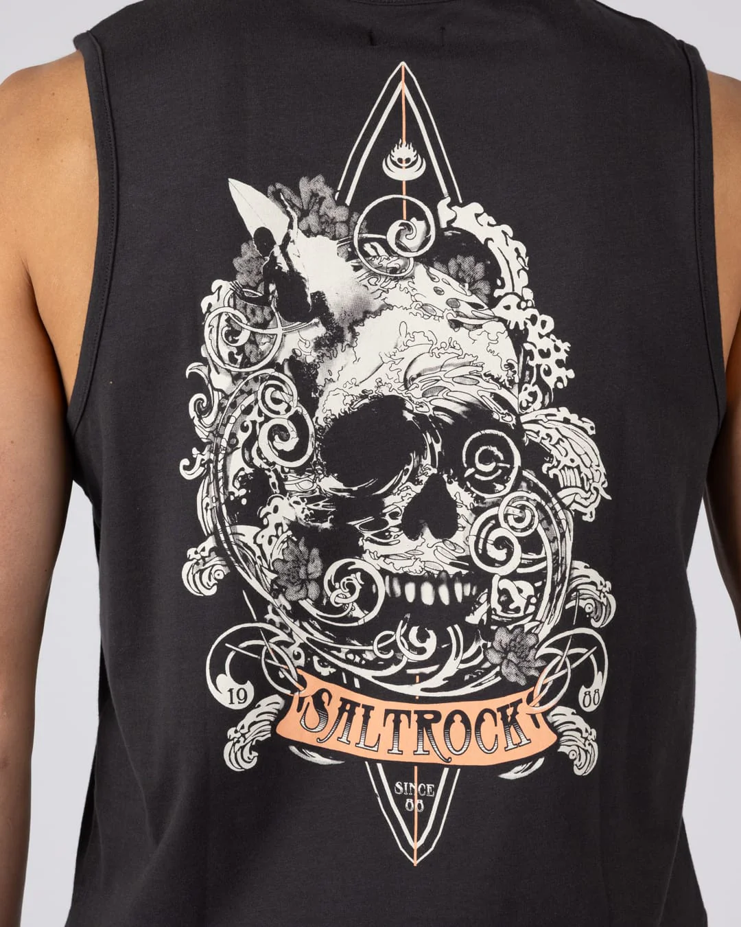 Dark Water Mens Vest in Dark Grey - Image 6