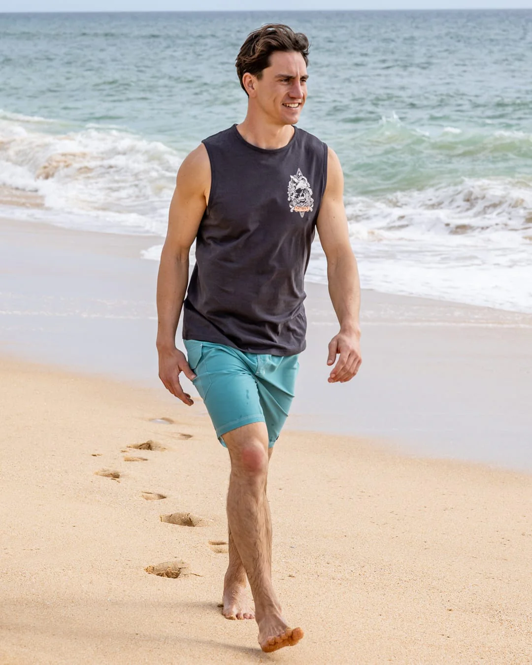 Dark Water Mens Vest in Dark Grey - Image 8