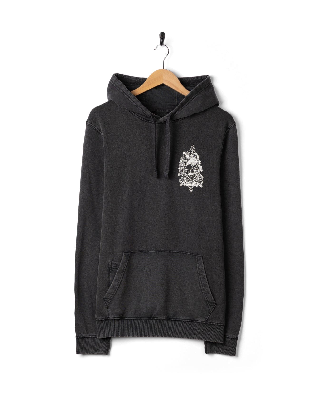 Dark Waters Mens Pop Hoodie in Dark Grey - Image 6