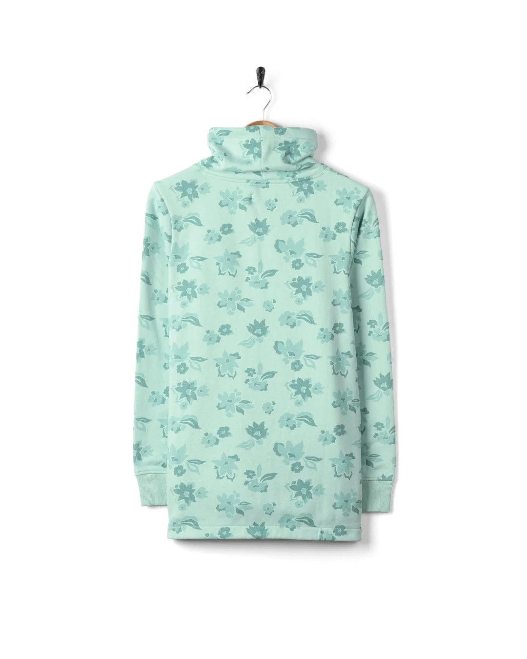 Daze  Womens Funnel Neck Sweatshirt in Light Blue - Image 5