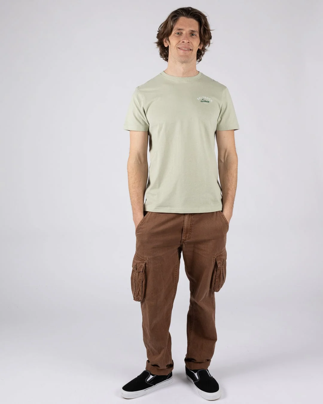 Deep Sea Flame Cornwall Mens Short Sleeve T-Shirt in Light Green - Image 5