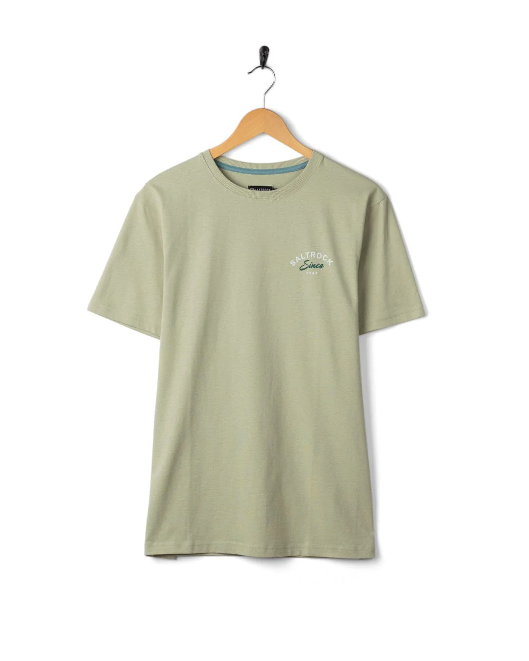 Deep Sea Flame Cornwall Mens Short Sleeve T-Shirt in Light Green - Image 7