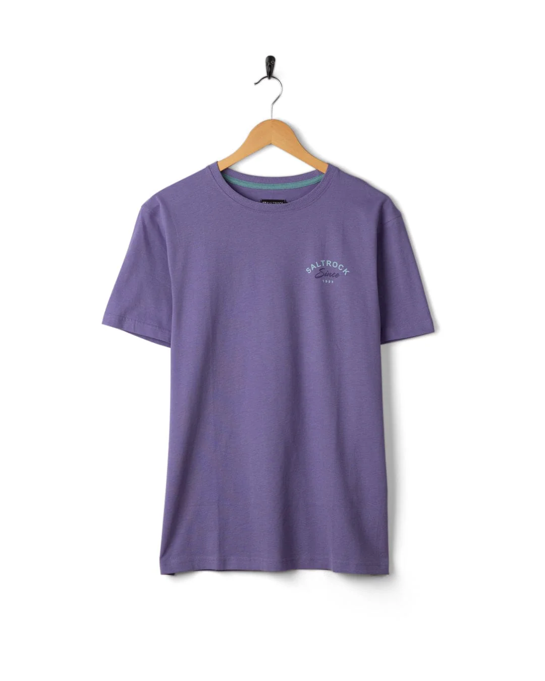 Deep Sea Flame Devon  Mens Short Sleeve T-Shirt in Purple - Image 11