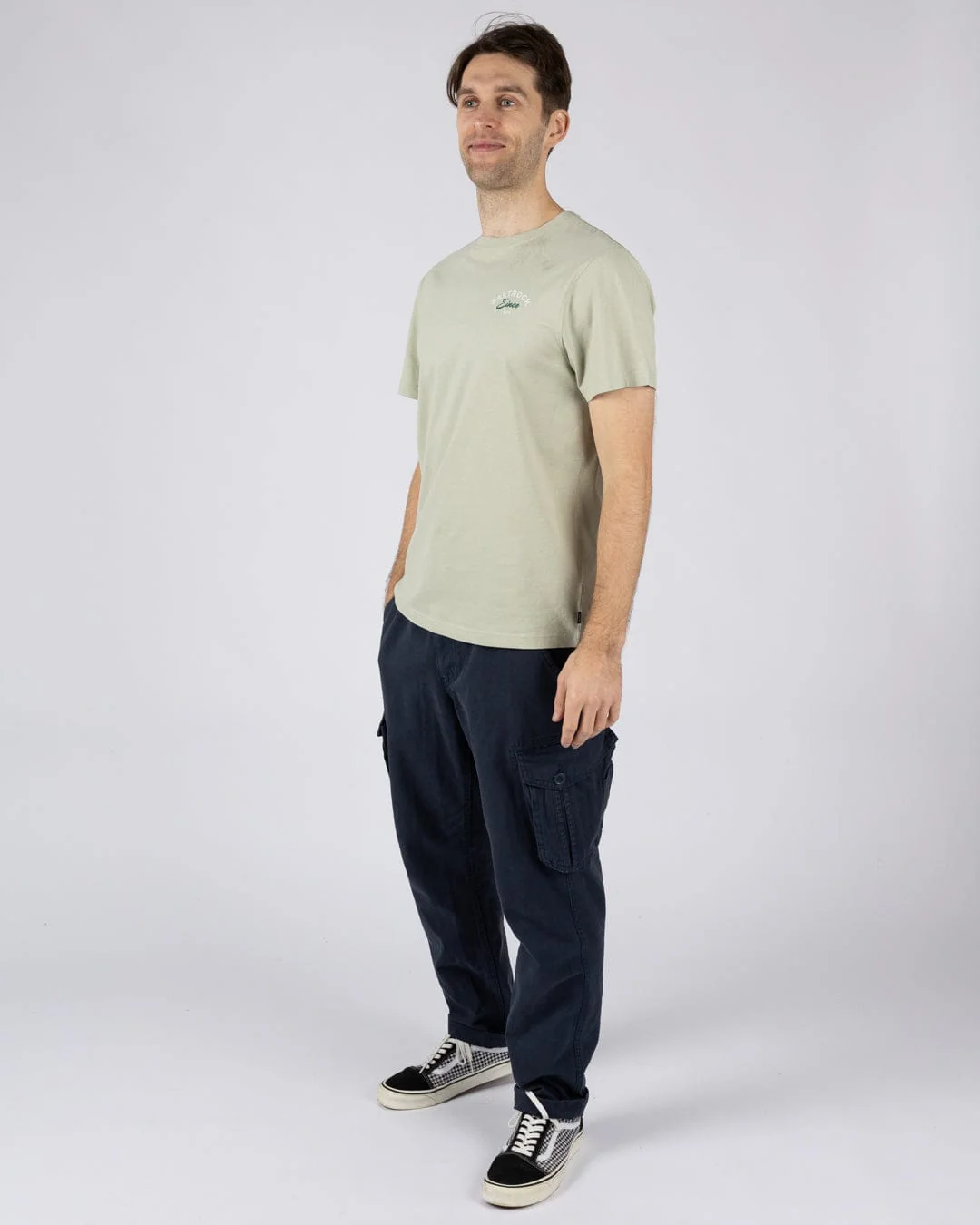 Deep Sea Flame Wales Mens Short Sleeve T-Shirt in Light Green - Image 4