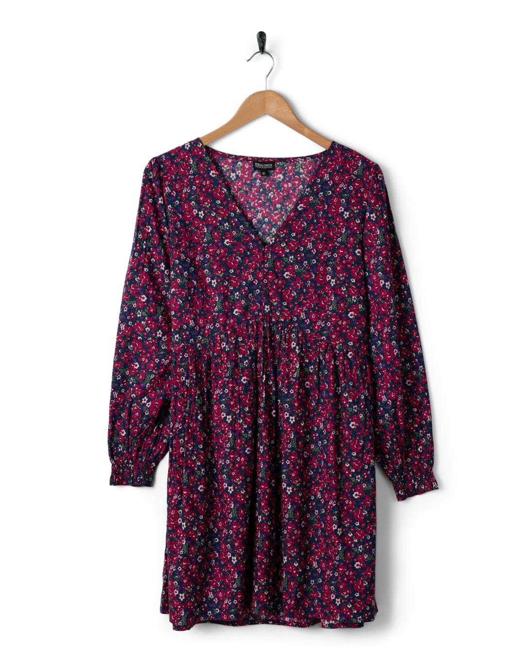 Ditsy Womens Mini Dress in Dark Pink - Image 6